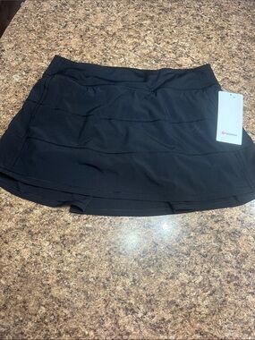 NWT Lululemon Pace Rival 10 Tall Black Athletic Skirt with Shorts